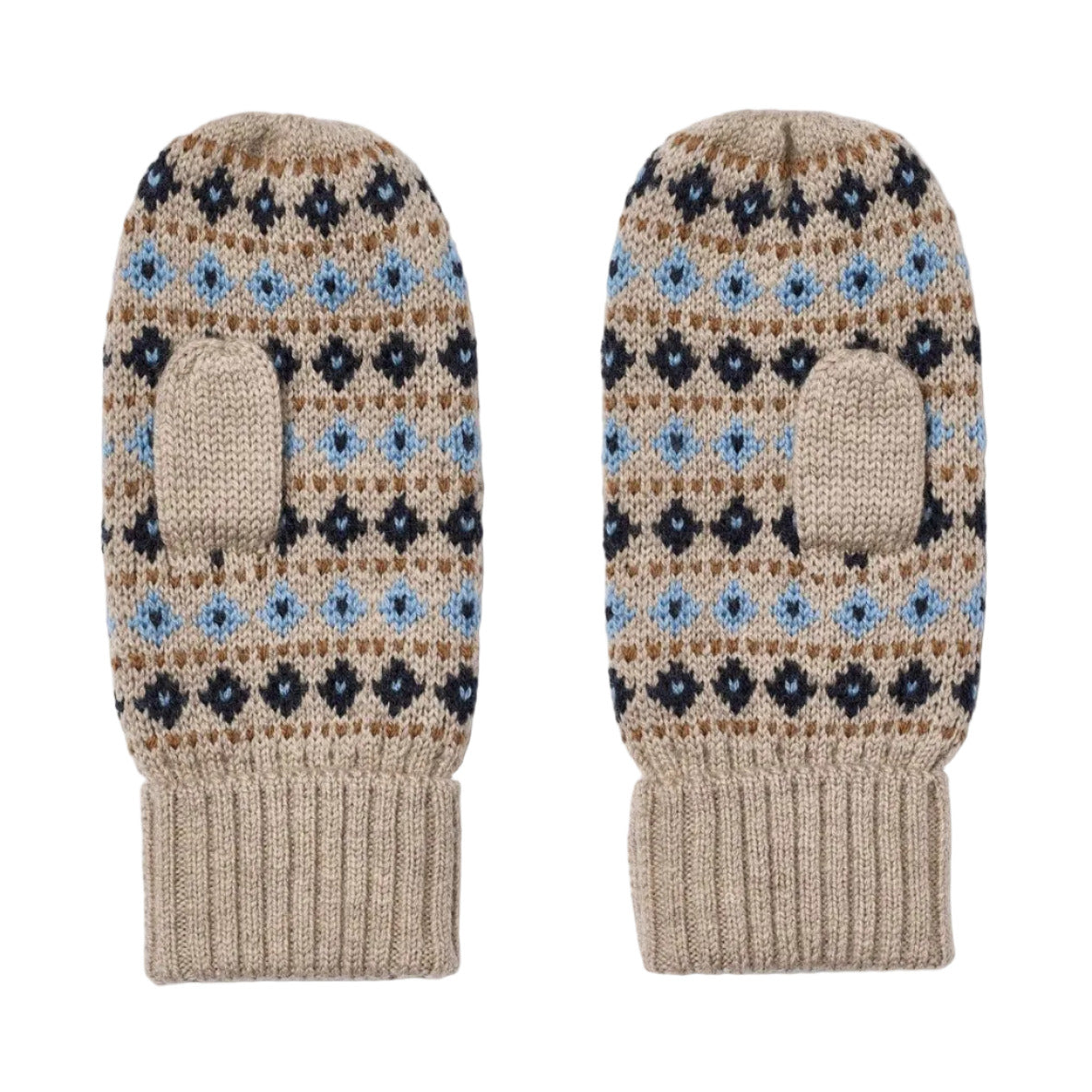 HAANSI JACQUARD MITTENS - WARM SAND MELANGE