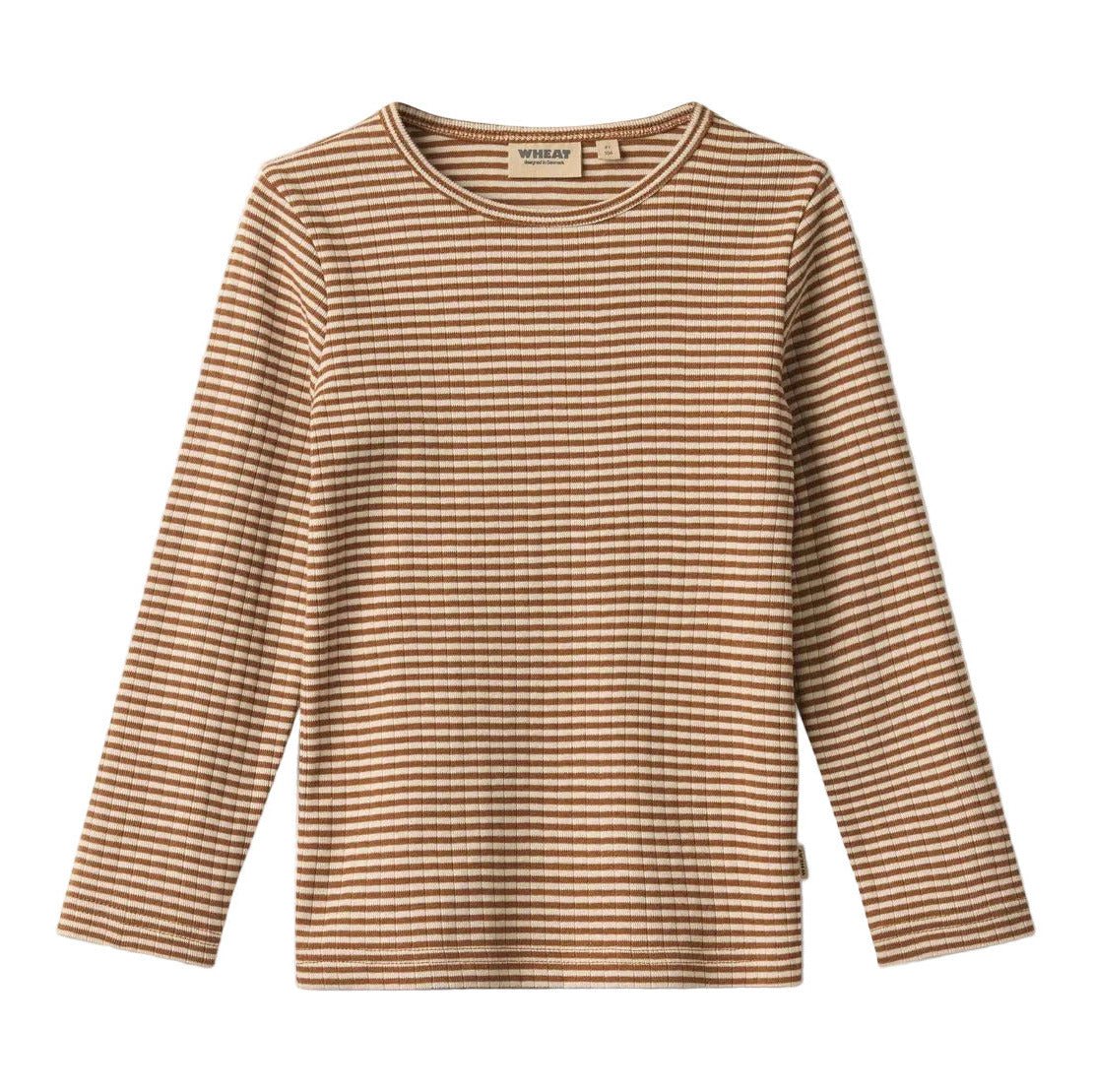 STIG ORGANIC COTTON LONG SLEEVE STRIPED TEE - WARM HAZEL