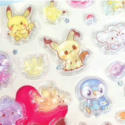POKEMON CANDY BONBON STICKERS & KEY RING SET