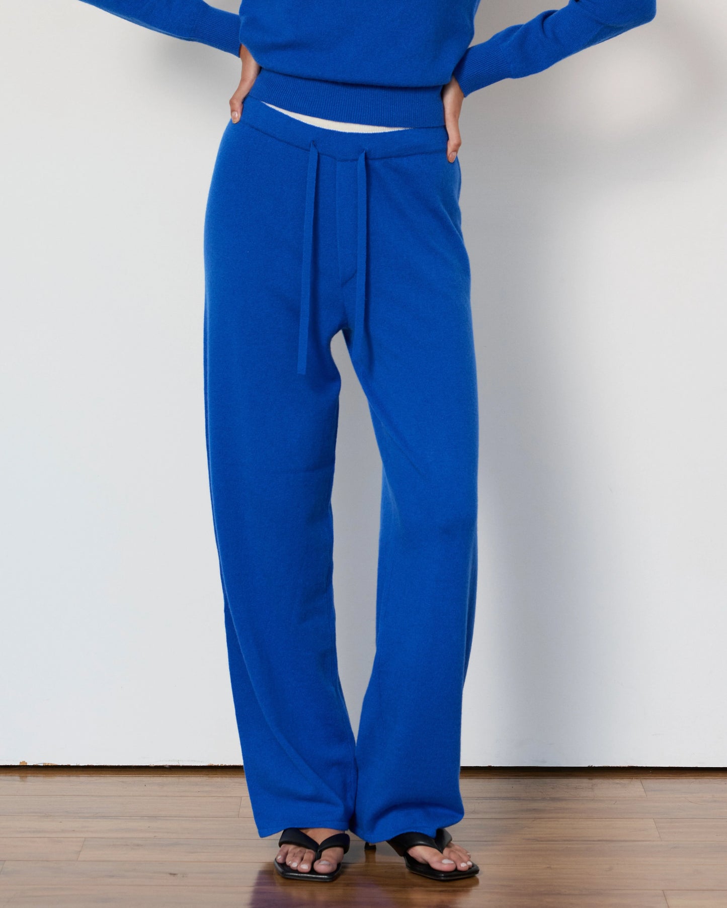 TOVE LAYERED CASHMERE PANT - LAPIS