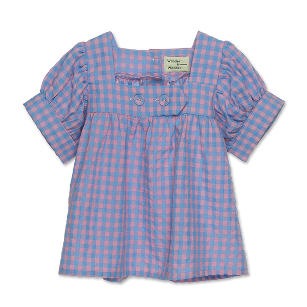 BLUE-PINK CHECK TOP