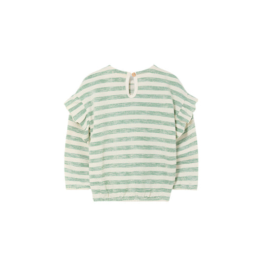 GRETA GREEN GRASS STRIPE BABY SWEATSHIRT