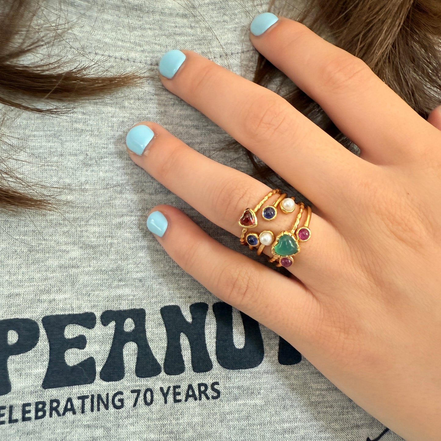 SAPPHIRE BEZEL OPEN RING