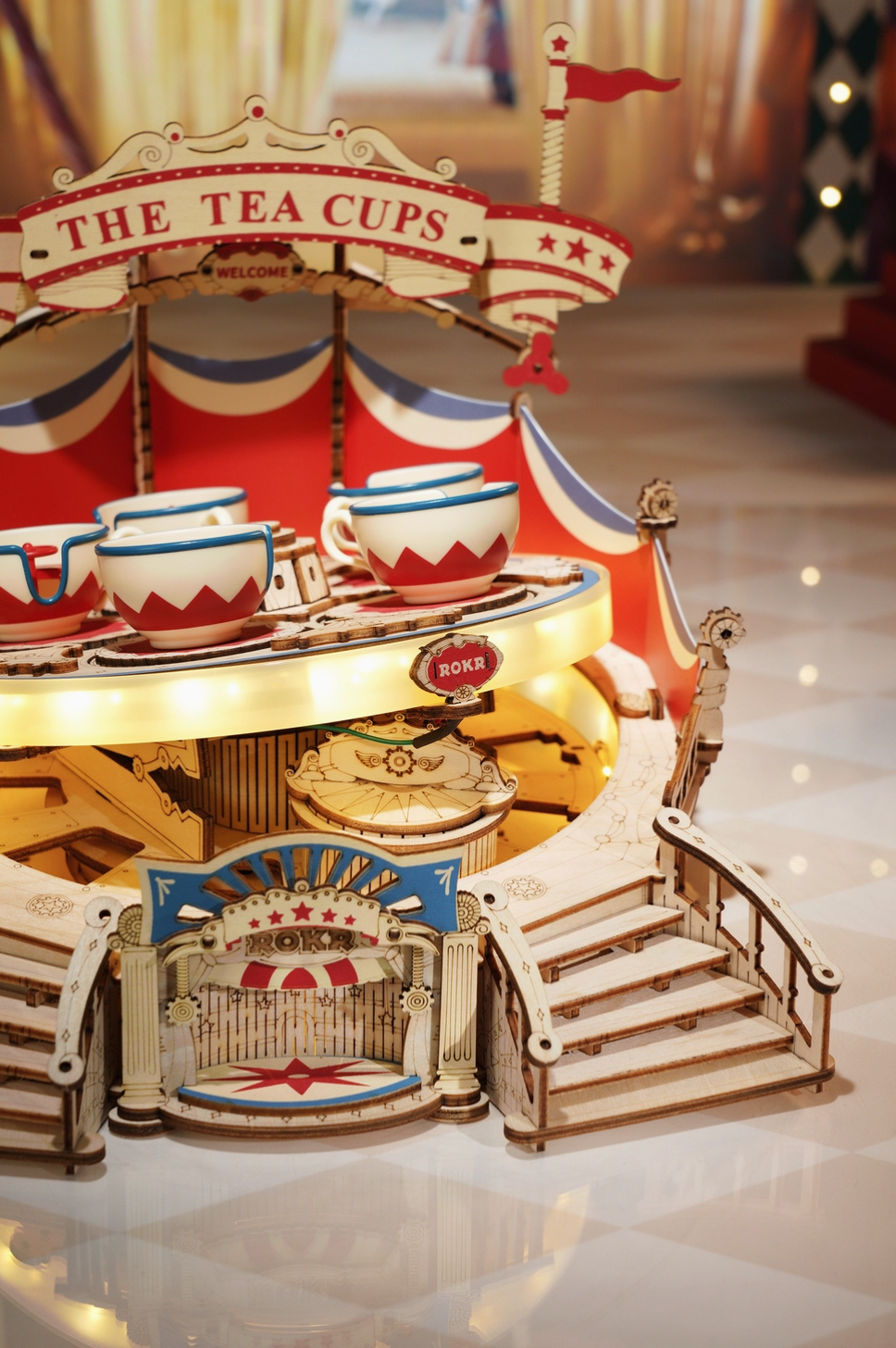 ELECTRO-MECHANICAL WOODEN PUZZLE: TILT-A-WHIRL