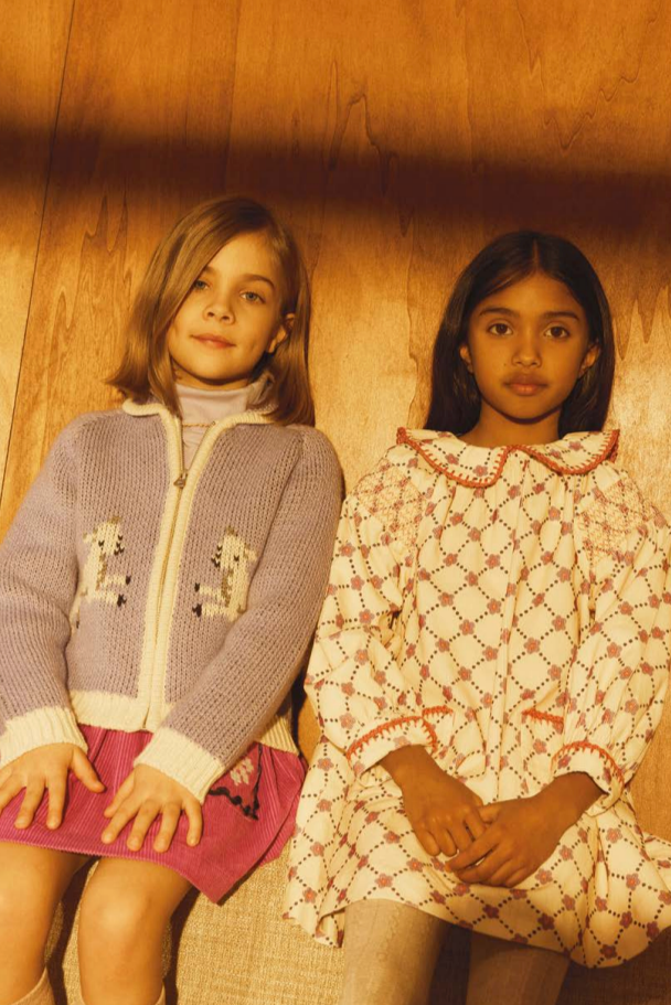 MARTHA FLORAL CHECK GIRLS DRESS