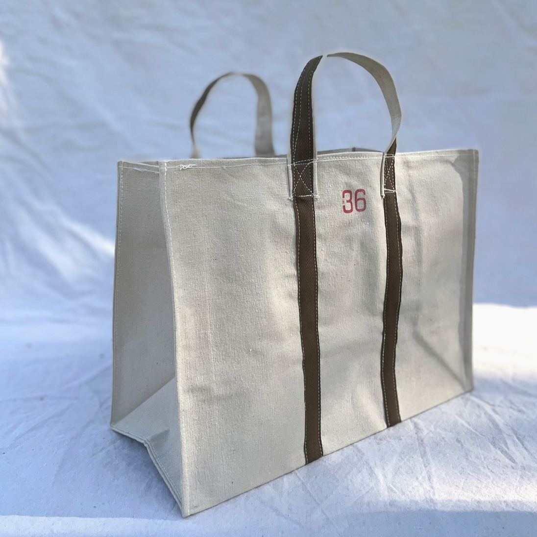 HEAVY DUTY NATURAL CANVAS TOTE 36 - GOLD