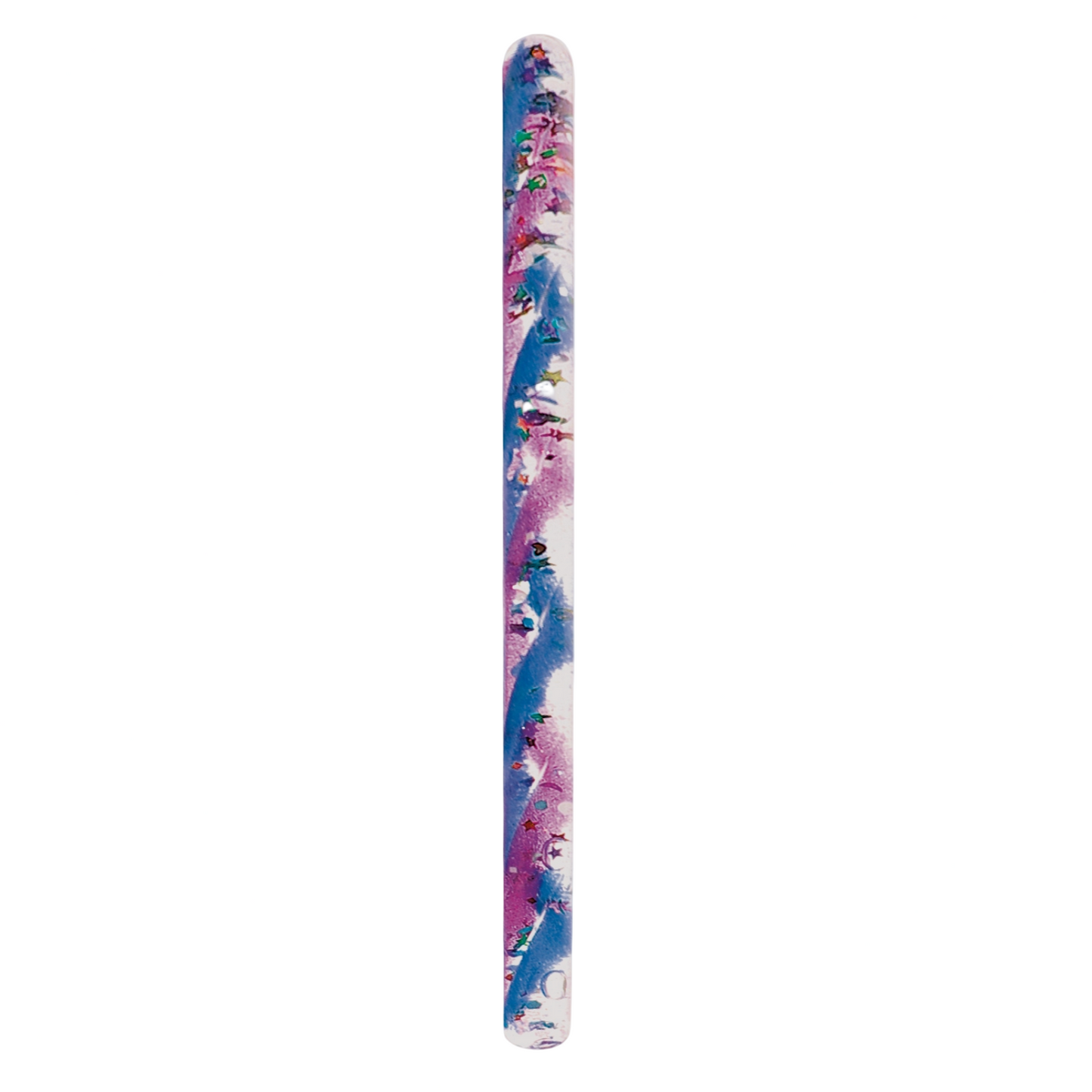 Floral-patterned nail file on a white background