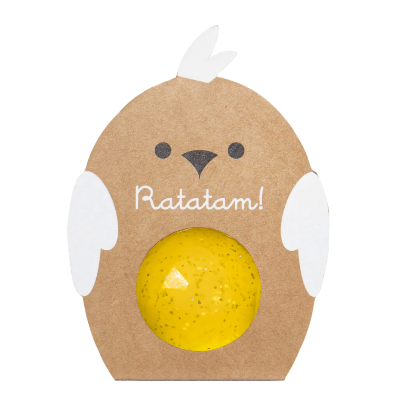 BIRD FACETED BOUNCY BALL - YELLOW