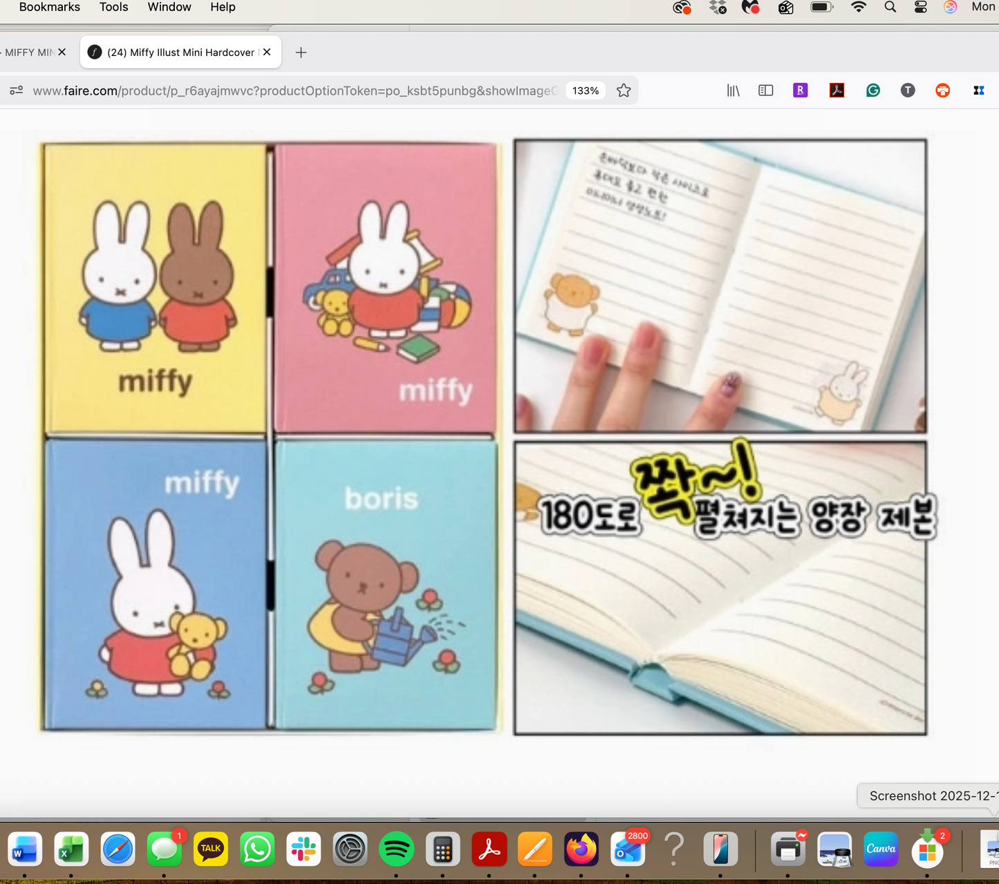 MIFFY MINI HARDCOVER JORNAL DIARY