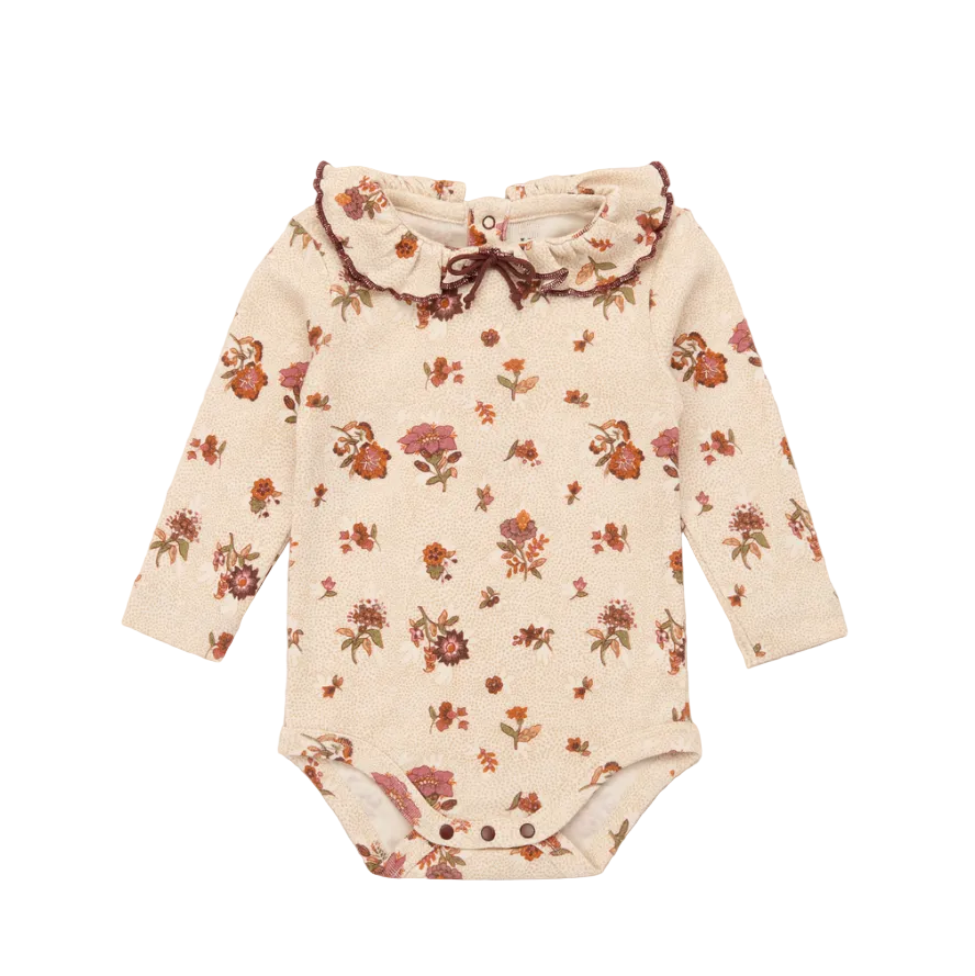 BABY PATTIE ONESIE - STRING ANTIQUE ROSE