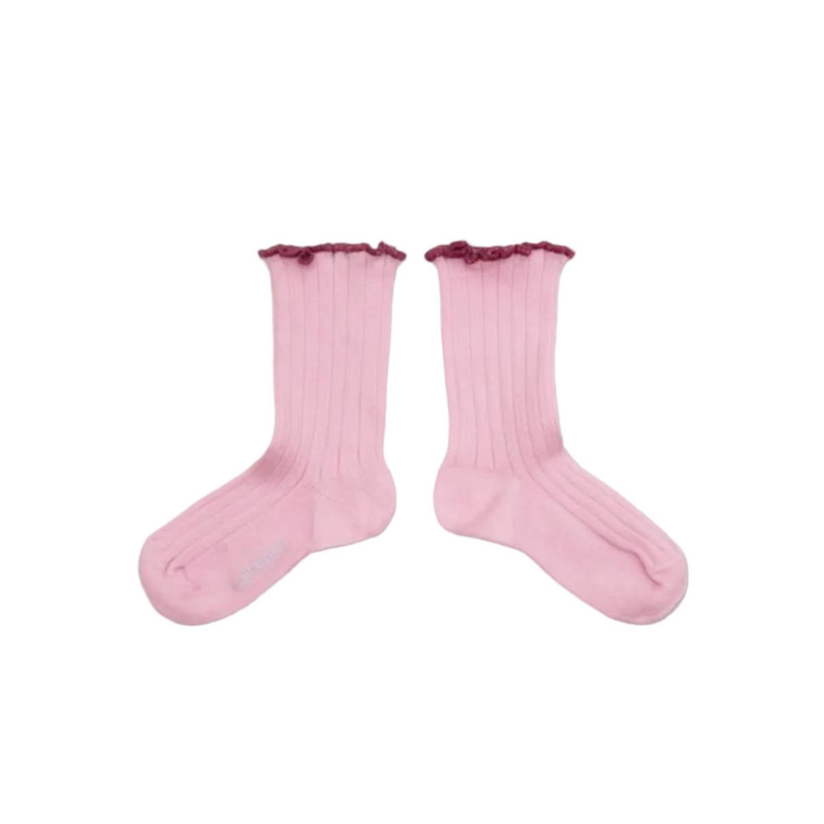 DELPHINE LETTUCE TRIM RIBBED SOCKS