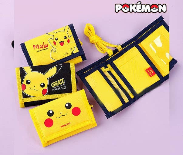 Pokémon Pikachu Velcro Neck Wallet – Tri-Fold ID Wallet