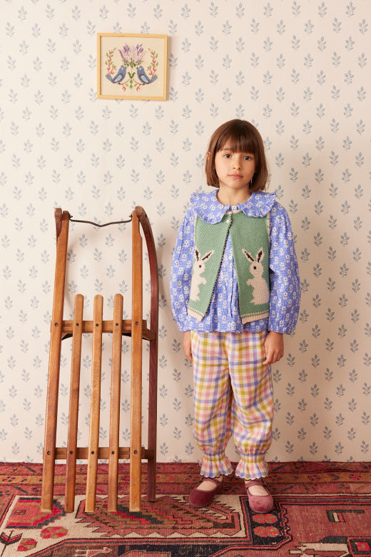 PENNY VEST RABBIT AQUA