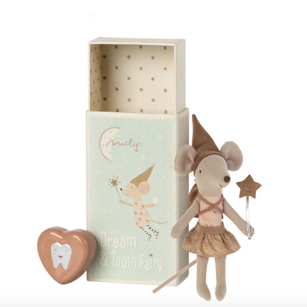 MAILEGBIG SISTER TOOTH FAIRY MOUSE IN MATCHBOX - ROSE