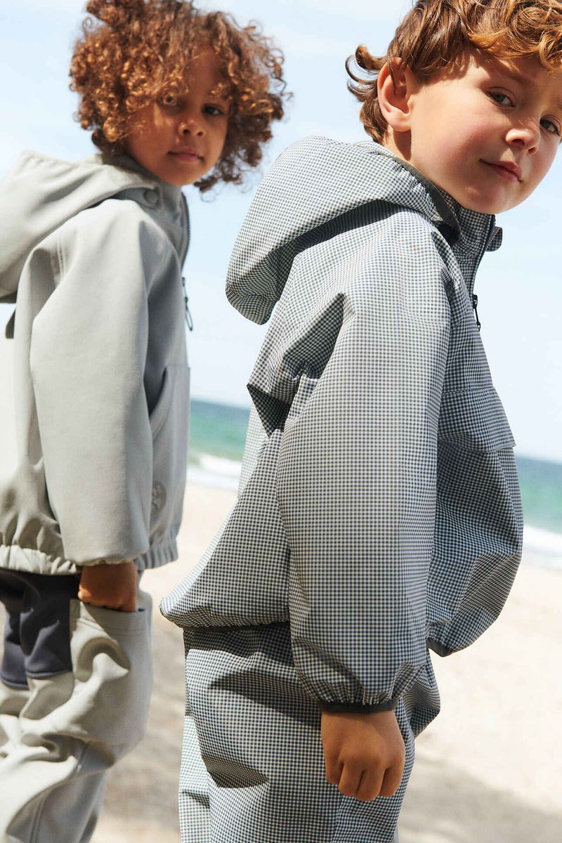 LIGHTWEIGHT GINGHAM WINDBREAKER SHELL