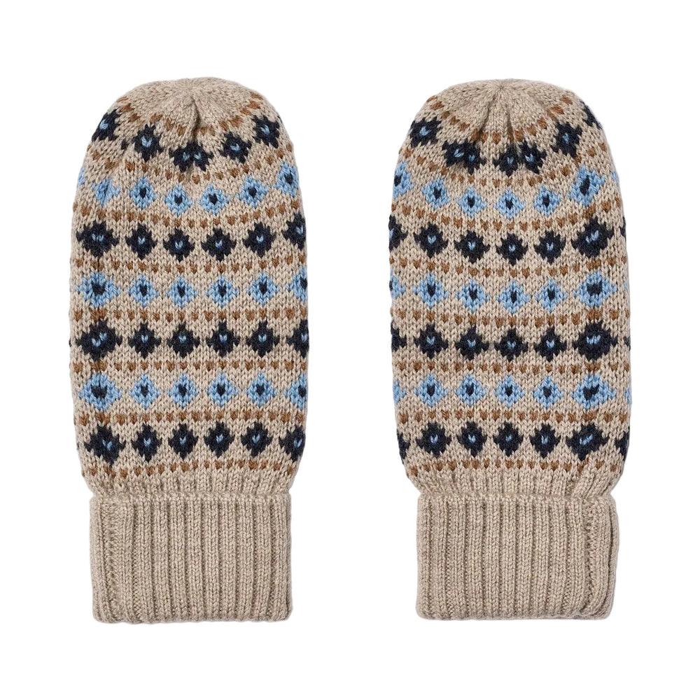 HAANSI JACQUARD MITTENS - WARM SAND MELANGE