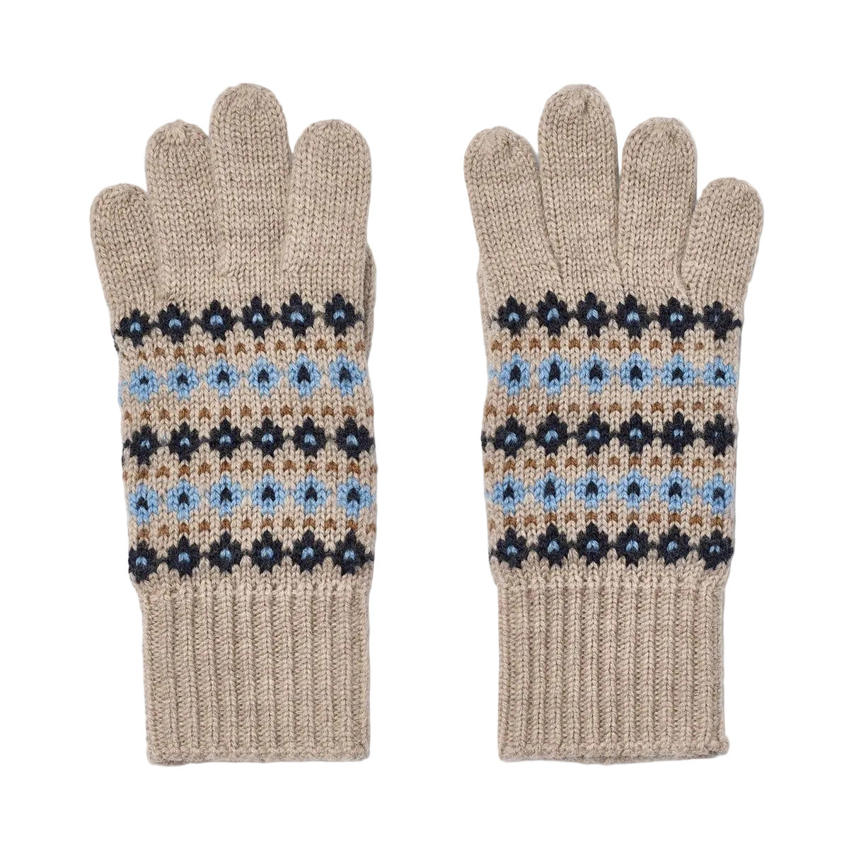 BOBBE JACQUARD GLOVES - WARM SAND MELANGE
