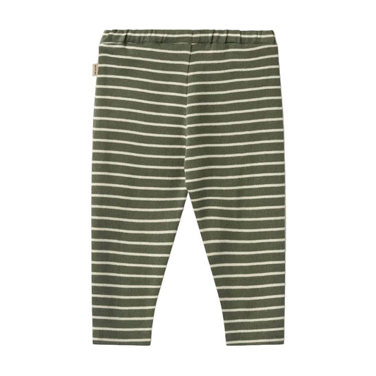 MANFRED JERSEY PANTS - DARK GREEN STRIPES