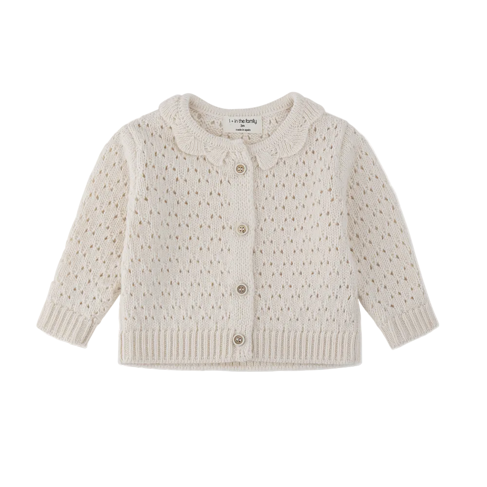 NIMES POINTELLE CARDIGAN - ECRU