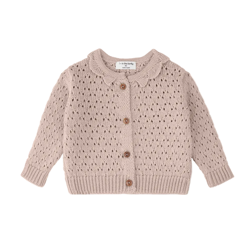 NIMES POINTELLE CARDIGAN - NUDE