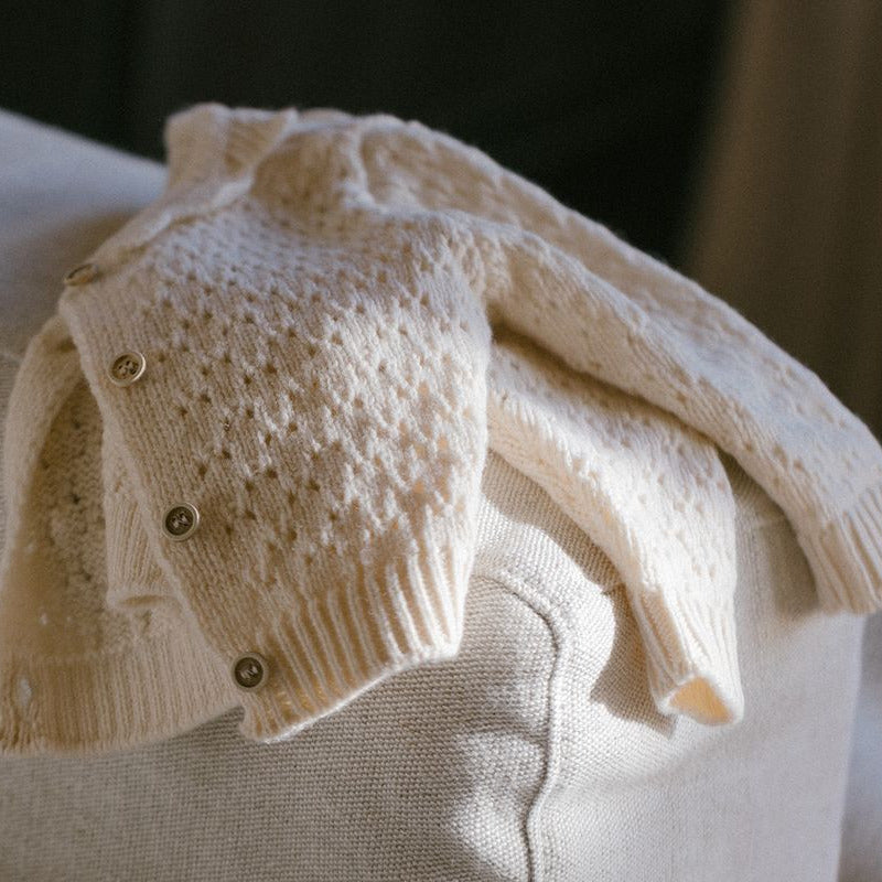 NIMES POINTELLE CARDIGAN - NUDE
