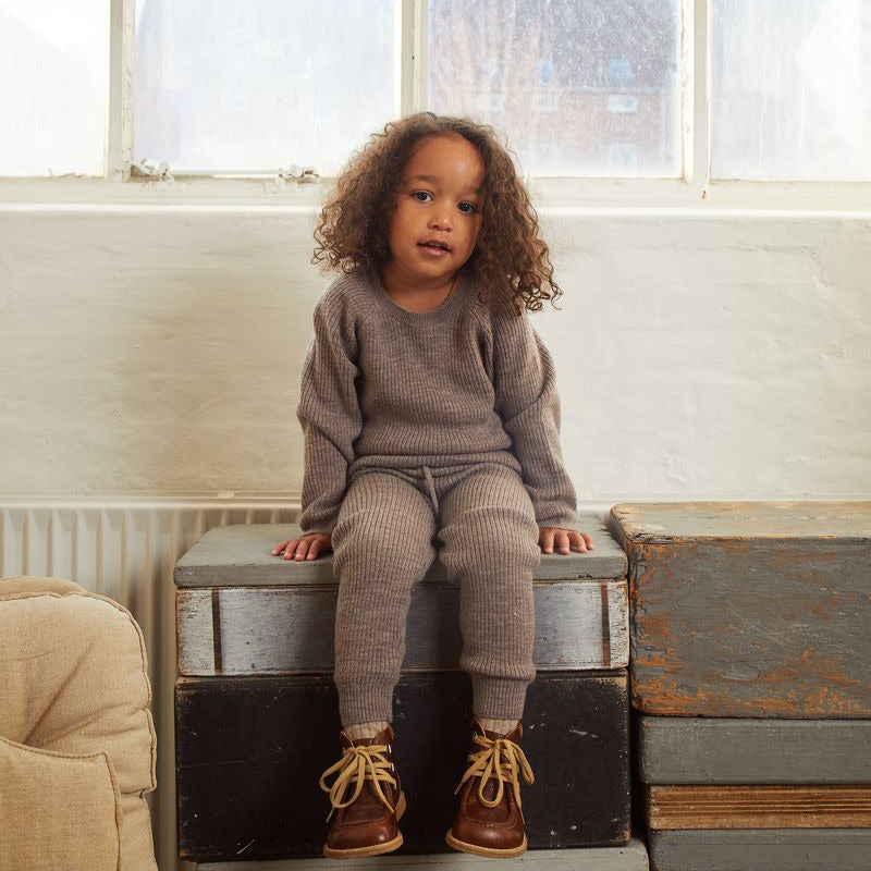 MERINO CLASSIC RIB LEGGINGS - TEA ROSE