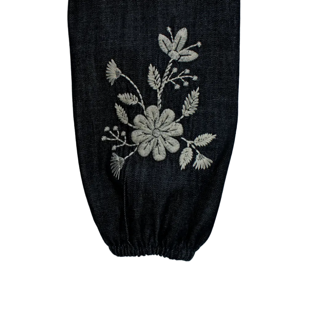 GIULIA DENIM EMBROIDERED DRESS