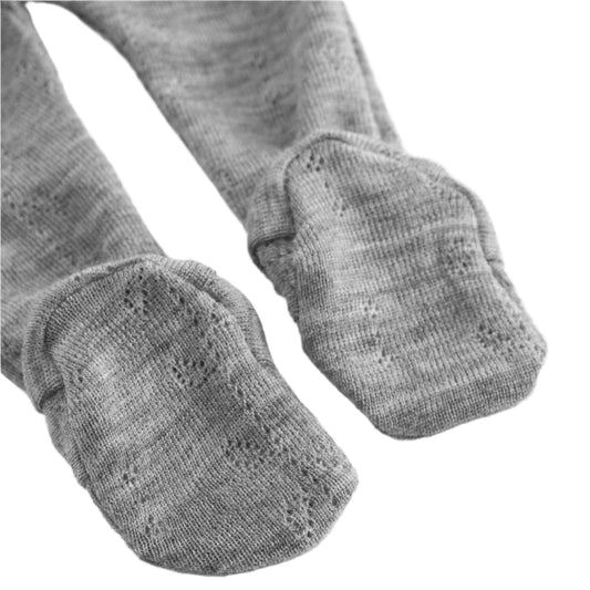Gray tights with textured finish on a white background