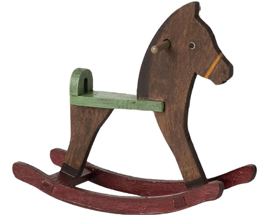 MAILEG MOUSE ROCKING HORSE - DARK BROWN