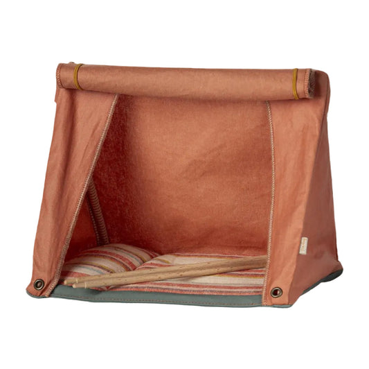 MAILEG MOUSE HAPPY CAMPER TENT - ORANGE