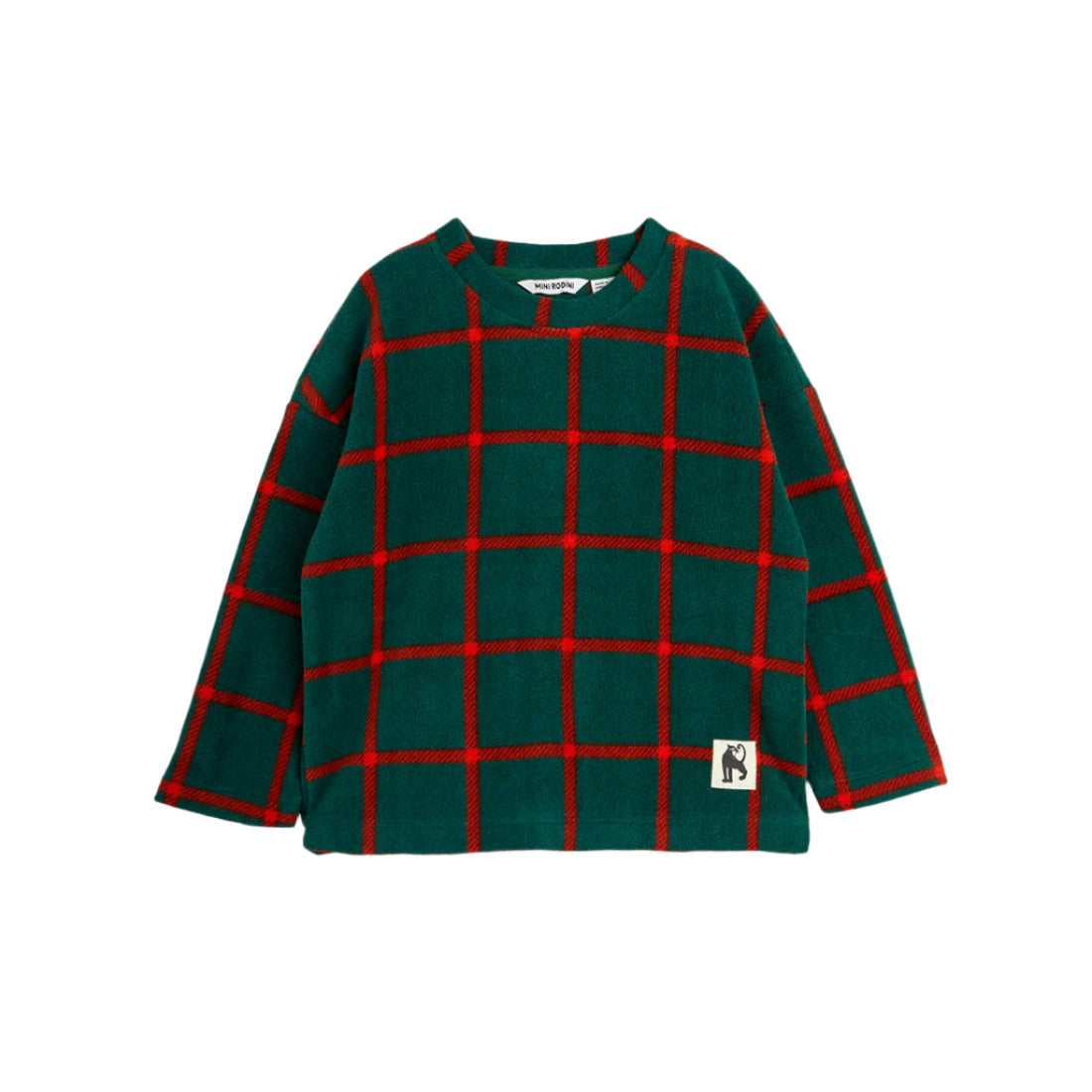 PLAID FLEECE LONG SLEEVE TOP