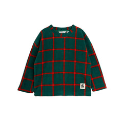 PLAID FLEECE LONG SLEEVE TOP