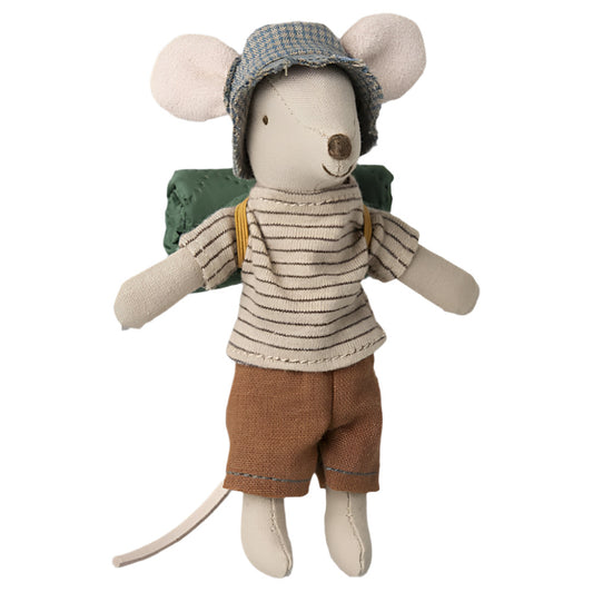 MAILEG HIKER MOUSE, BIG BROTHER (THIN BROWN STRIPES)