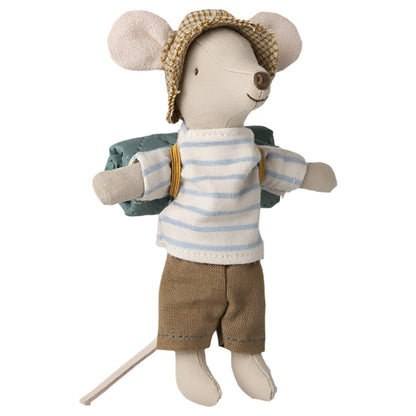 MAILEG HIKER MOUSE, BIG BROTHER (THIN BLUE STRIPES)