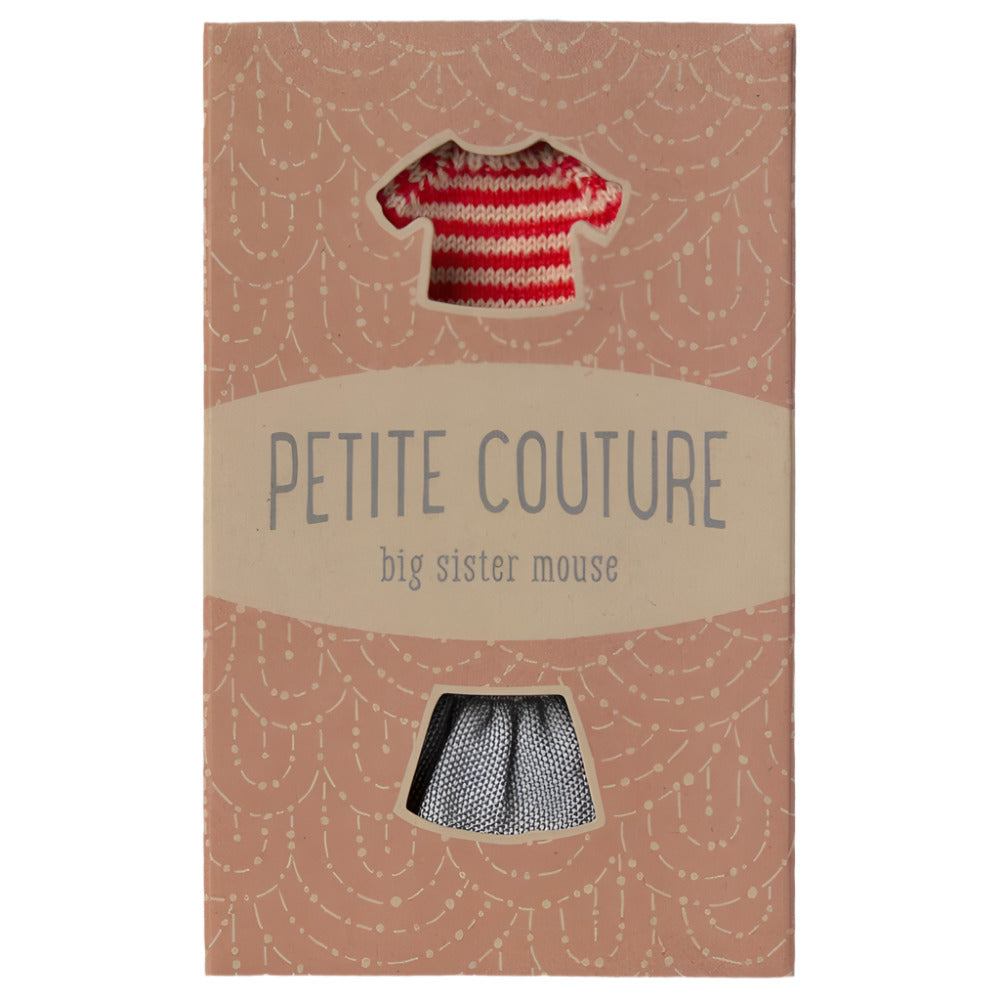 MAILEG KNITED STRIPE SWEATER AND SKIRT - BIG SISTER