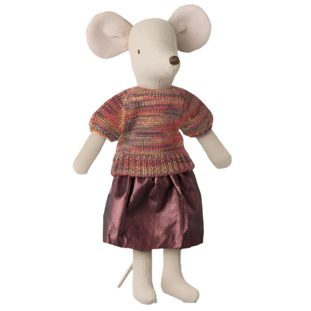 MAILEG METALIC SKIRT & KNITED SWEATER - MUM MOUSE