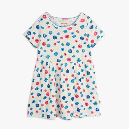 FLOWERS PICOT EDGE POINTELLE DRESS