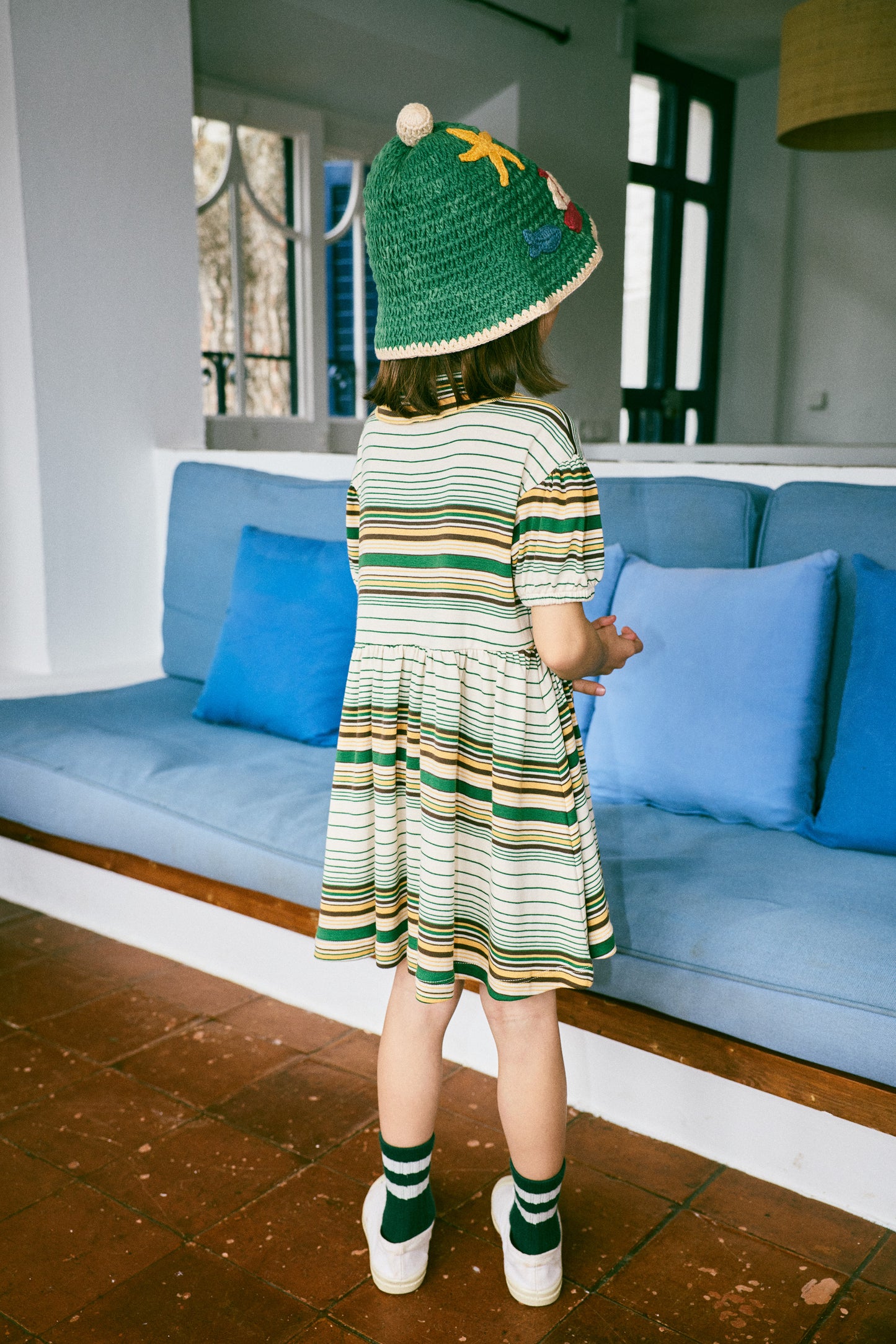 JUNIOR SCOUT DRESS - LAWN PATIO STRIPES