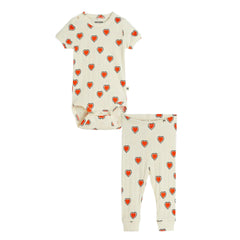 OUTLINED HEARTS BABY ONESIE SET