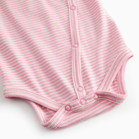 PINK STRIPE LONG SLEEVE ONESIE & PANT SET
