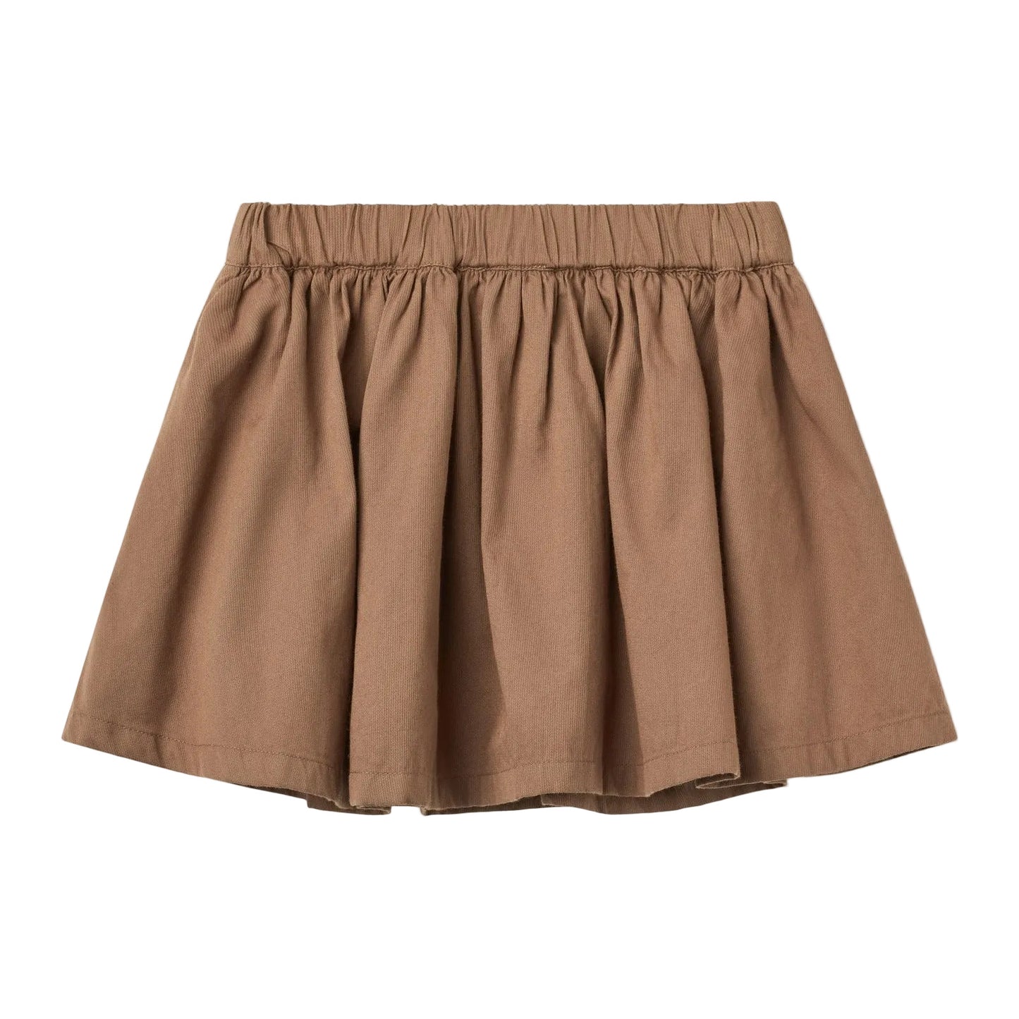 TWILL FLARE SKIRT - WALNUT