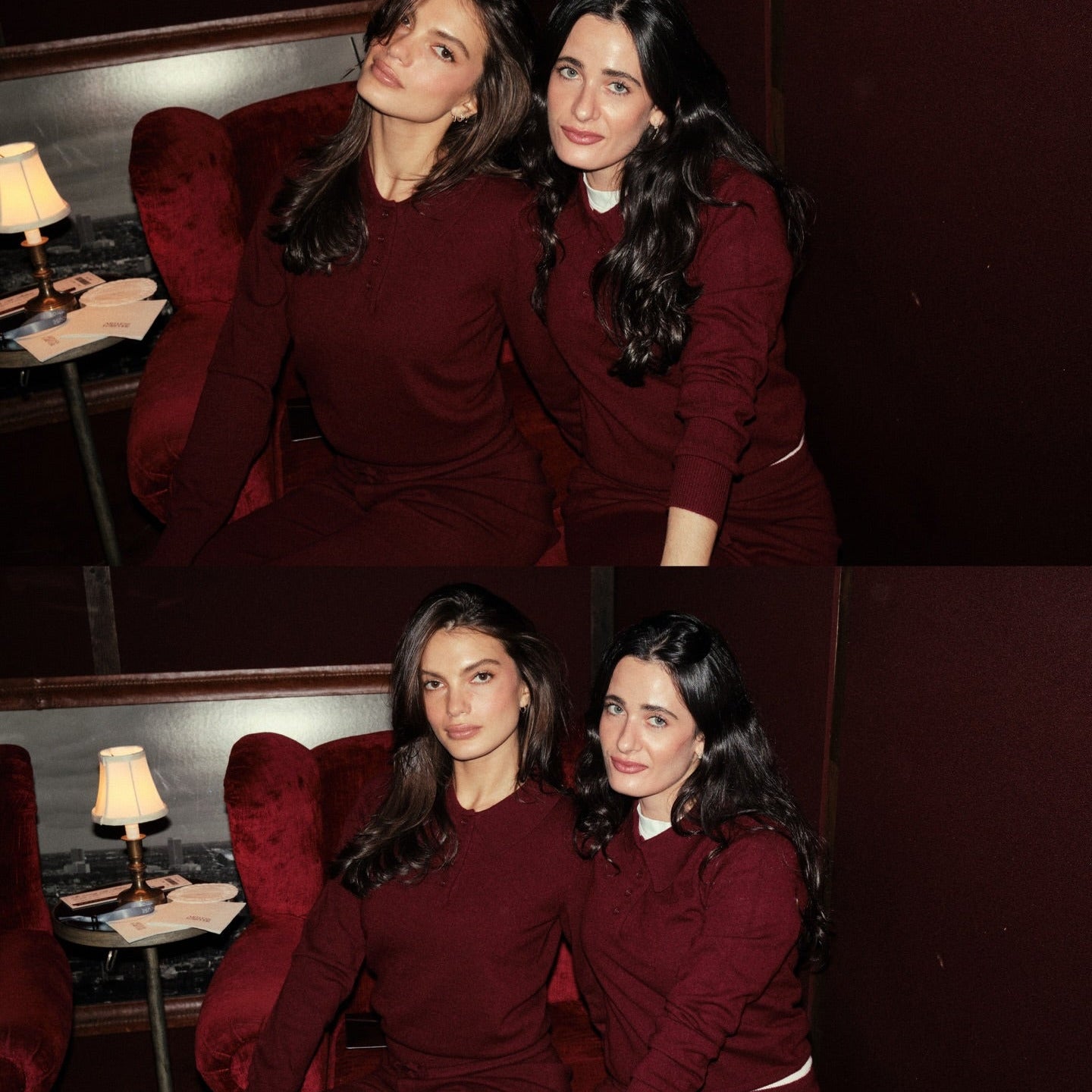 TOVE LAYERED CASHMERE PANT - MERLOT