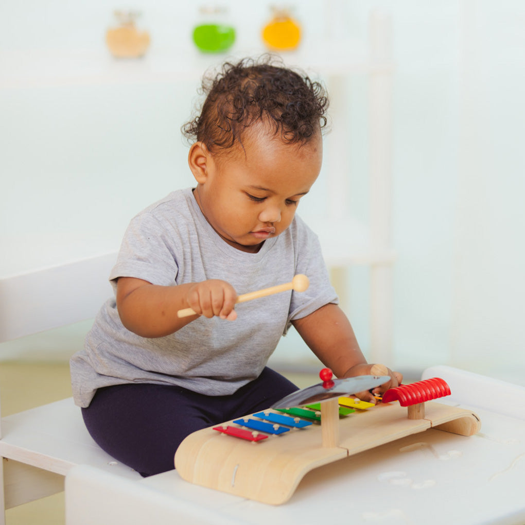 MUSICAL TOY SET WITH XYLOPHONE, CYMBAL & GUIRO