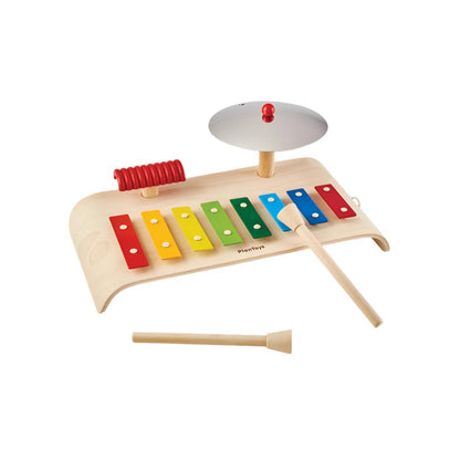 MUSICAL TOY SET WITH XYLOPHONE, CYMBAL & GUIRO