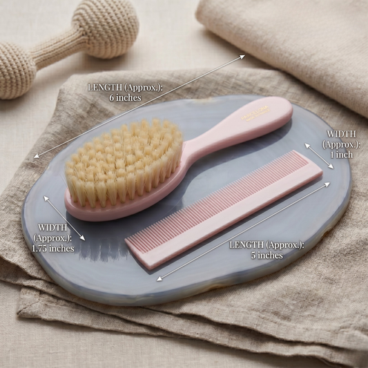 FRENCH BABY BRUSH AND COMB SET - GRAY