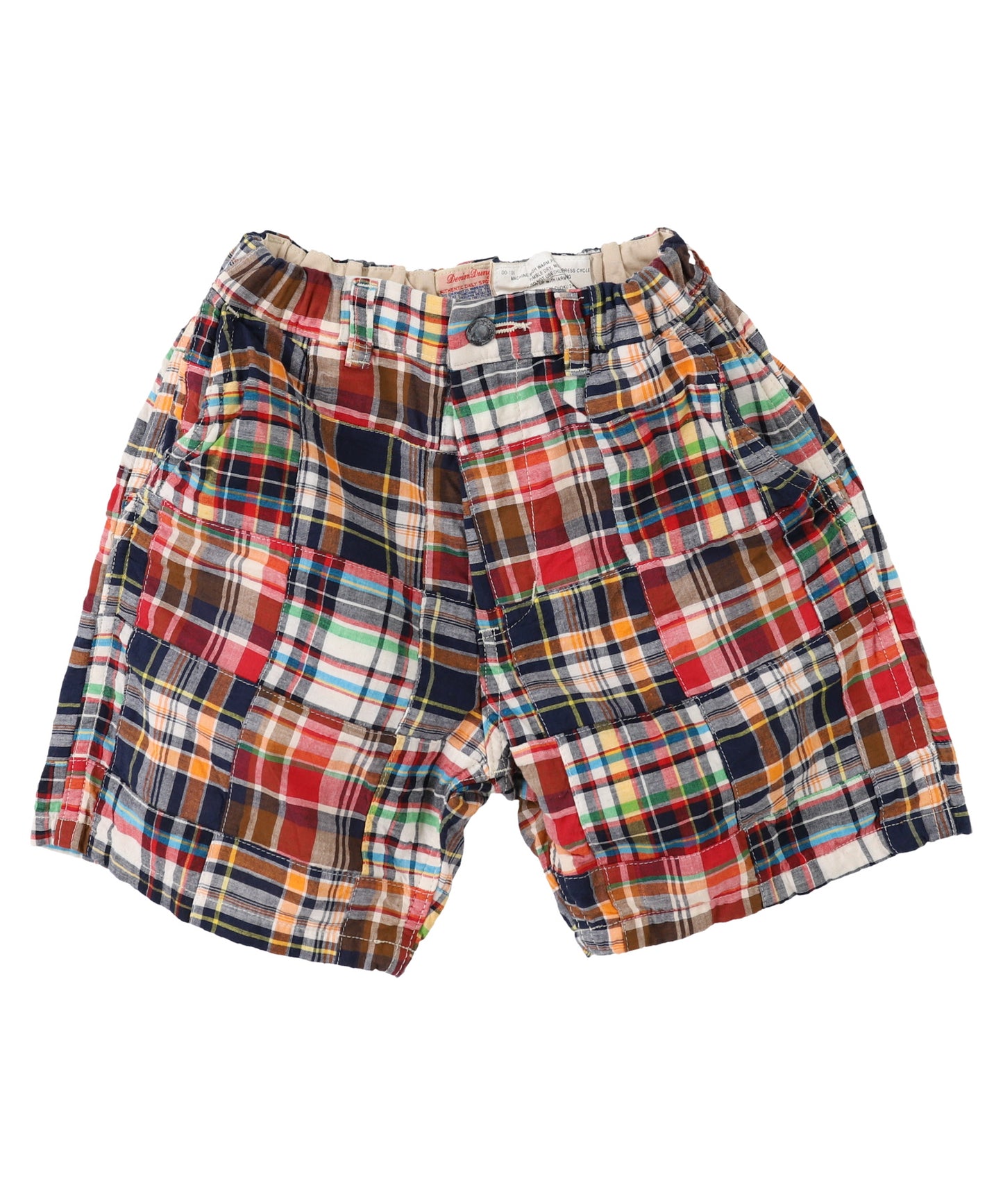 PATCHWORK PLAID UNISEX SHORTS