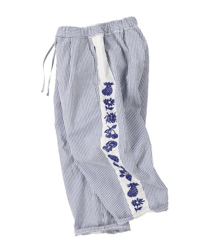 SEERSUCKER EMBROIDERED PANT