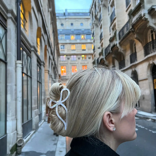 PEARL BALLET BOW HAIR JAW CLIP