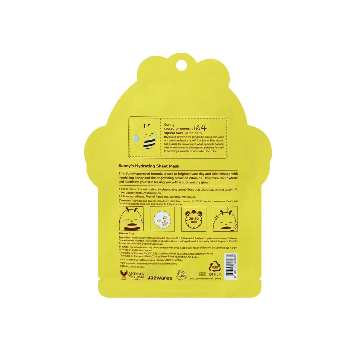 SQUISHMALLOWS x TONYMOLY SHEETMASK - SUNNY HYDRATING
