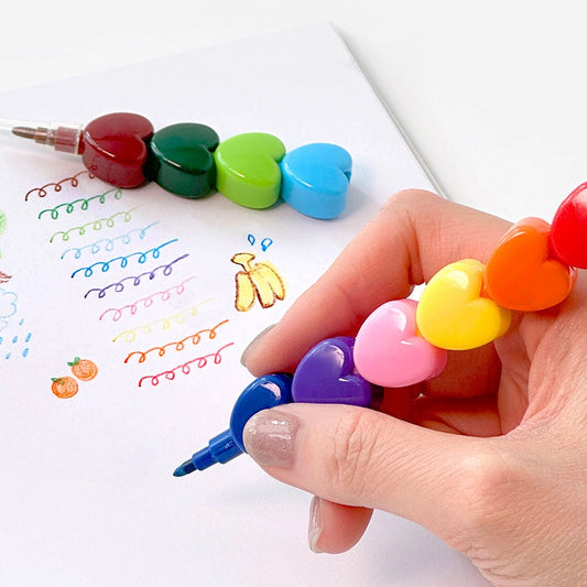 RAINBOW HEART STACKABLE MARKER PEN